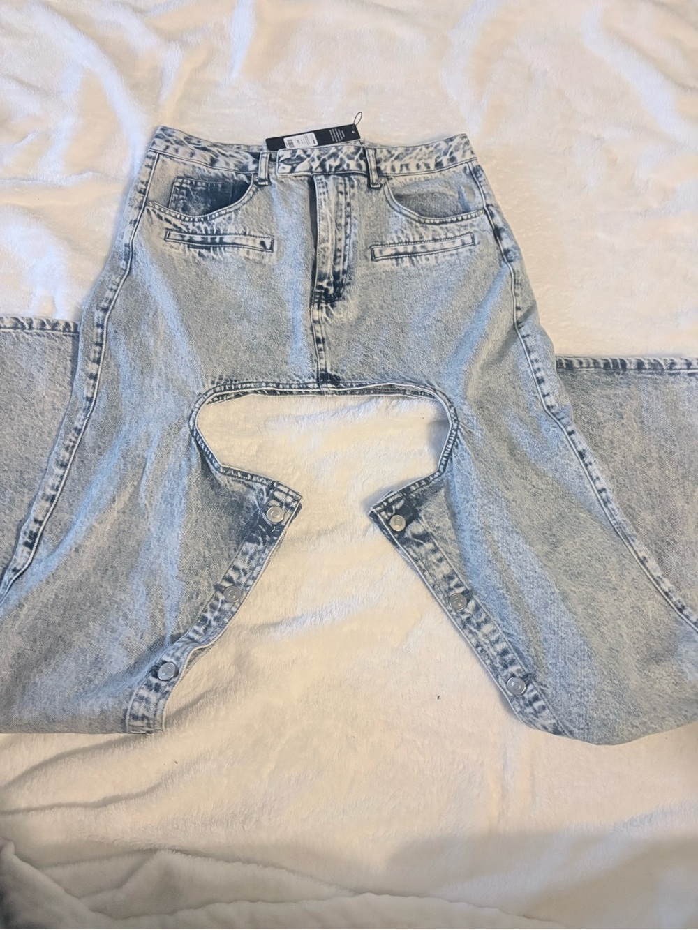 Fashion Nova Light Wash Distressed Jeans